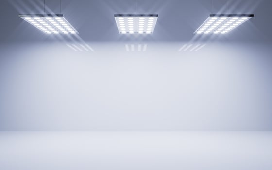 Empty room with top light illuminated, 3d rendering. photo