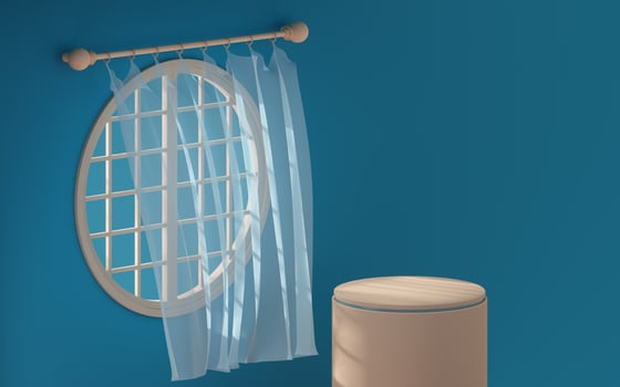 Empty stage and chinese style room, 3d rendering. photo