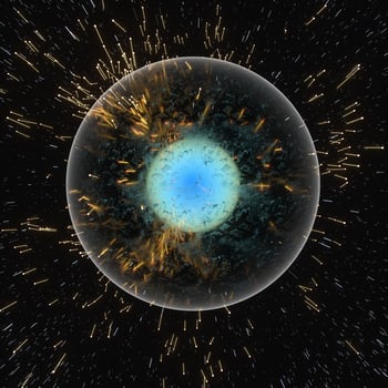 A cell surrounded by membrane, the concept of biotechnology, 3d rendering photo