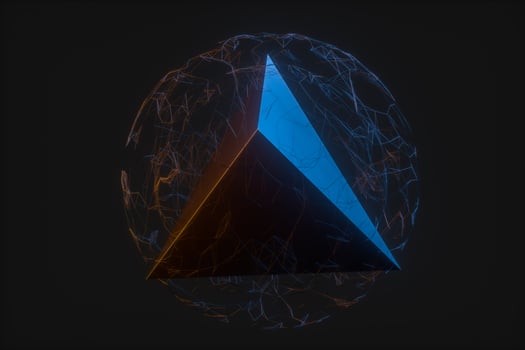 Glowing lines and creative geometries, 3d rendering. photo