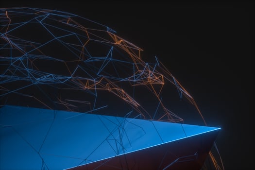 Glowing lines and creative geometries, 3d rendering. photo