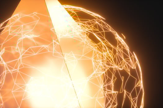 Glowing lines and creative geometries, 3d rendering. photo