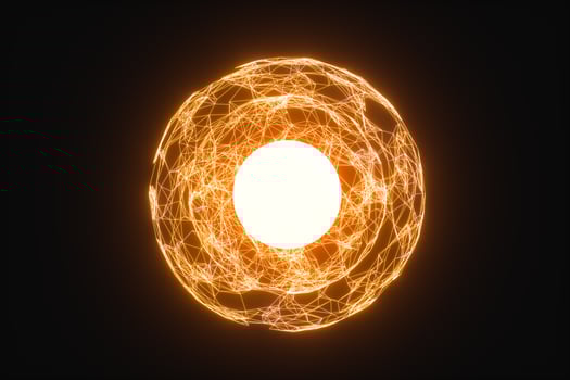 Glowing lines and creative geometries, 3d rendering. photo