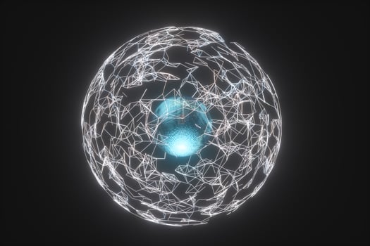 Glowing lines and creative geometries, 3d rendering. photo