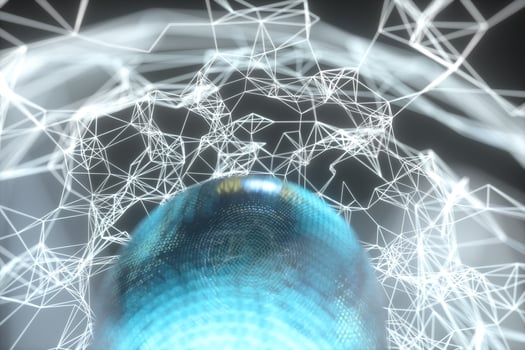 Glowing lines and creative geometries, 3d rendering. photo