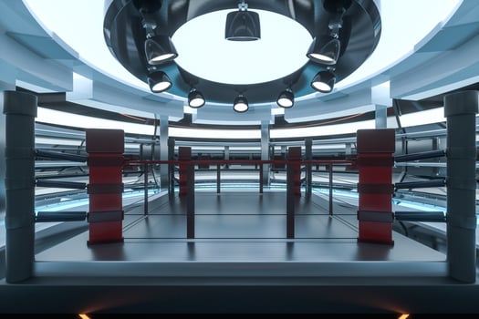 The arena in a dark room, 3d rendering. photo