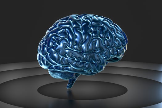 Brain and dark background, 3d rendering. photo