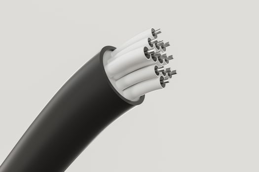 Cable with extended core, electronic connection product, 3d rendering. photo