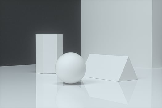 Delicate geometry with dark background, 3d rendering. photo