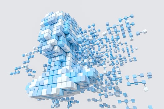 The head of the virtual robot with concepts of artificial intelligence, 3d rendering. photo