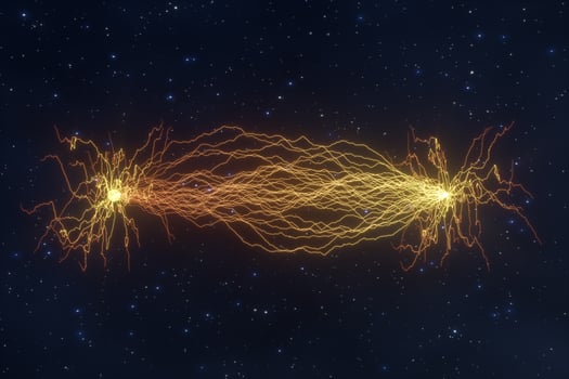 Power electrical energy and lightning spark, 3d rendering. photo