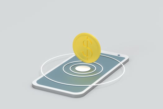 Mobile with white background, smart mobile phone,3d,rendering. photo