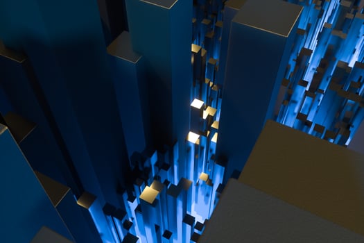 technical scene made up of repetitive columns, 3d rendering photo