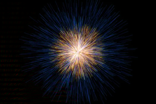 Golden glowing radial lines, magical lines, 3d rendering. photo
