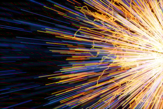 Golden glowing radial lines, magical lines, 3d rendering. photo