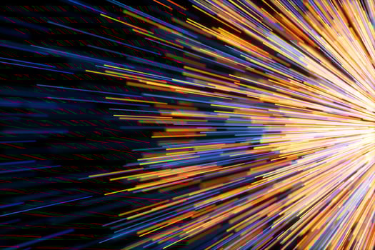 Golden glowing radial lines, magical lines, 3d rendering. photo
