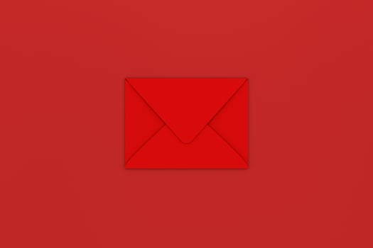 Red package with red background, festive theme, 3d rendering photo