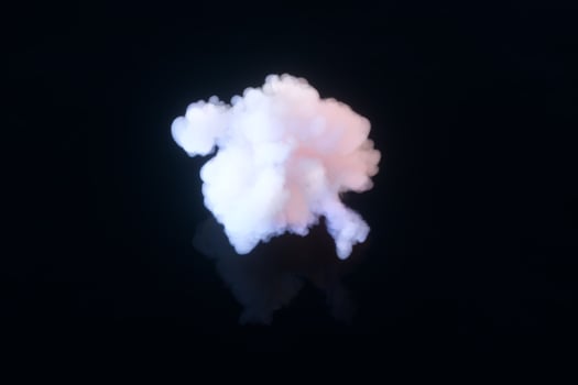 The lovely pink cloud on the ocean, 3d rendering. photo