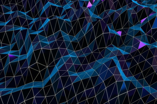 Triangle surface plane with structure lines, 3d rendering. photo