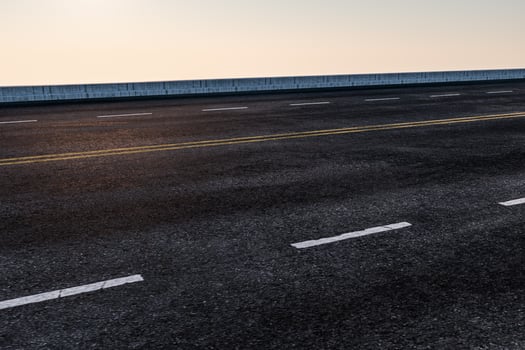 The empty Asphalt road and daylight sky and sunshine. photo