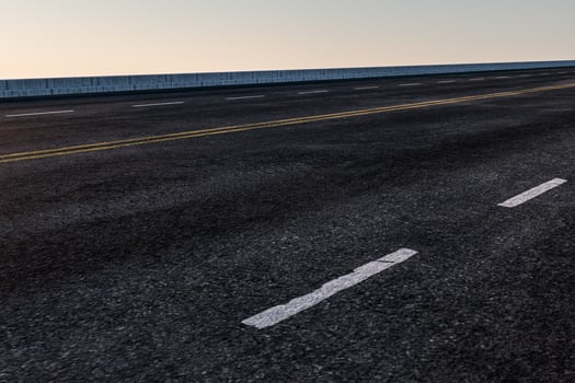 The empty Asphalt road and daylight sky and sunshine. photo