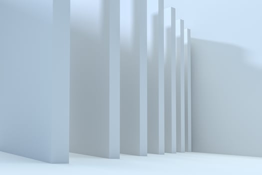 3d rendering, white interior building structure photo