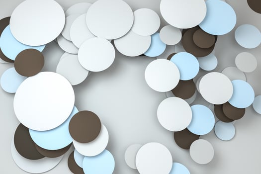 3d rendering, circle frame card template photo