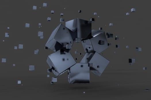 3d rendering, creative cubes with sense of science and technology photo