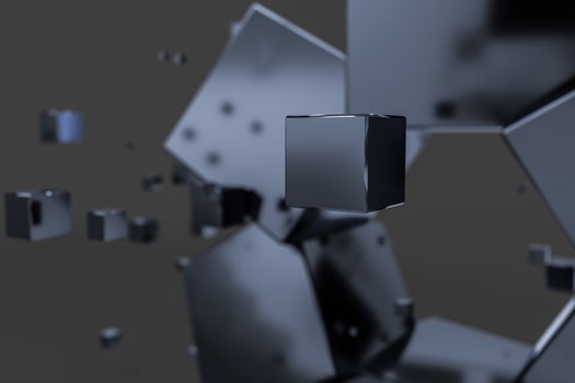 3d rendering, creative cubes with sense of science and technology photo