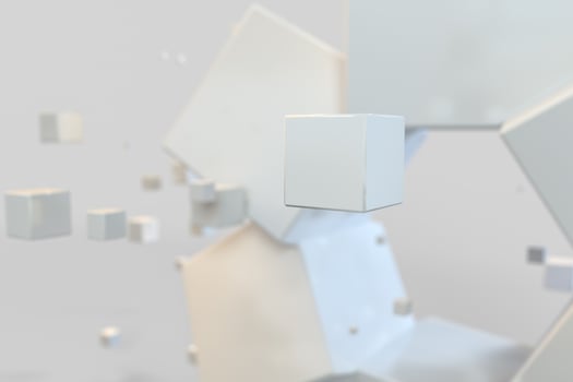 3d rendering, creative cubes with sense of science and technology photo
