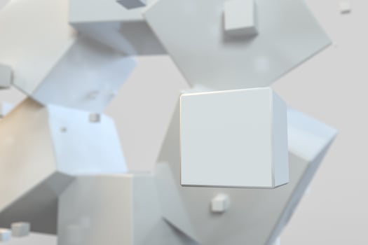 3d rendering, creative cubes with sense of science and technology photo