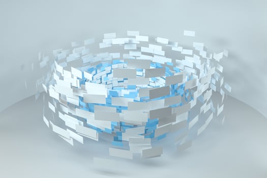 3d rendering, flow square paper, creative background photo