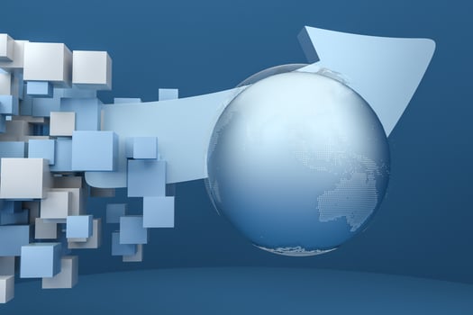 3d rendering, 3d model of arrow, the concept of development and direction photo