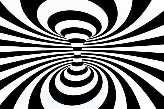 black and white stripe, Repeating lines, 3d rendering photo