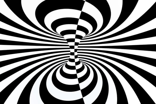 black and white stripe, Repeating lines, 3d rendering photo