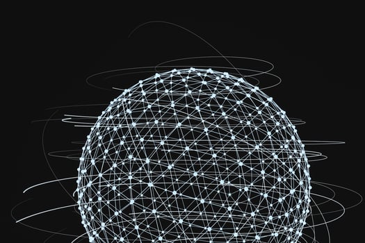 3d rendering, global lines and triangle shapes photo