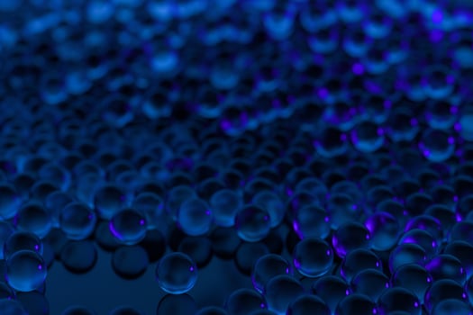 A mass of spheres falling down from above, 3d rendering. photo