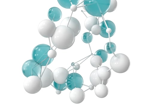 Gene lines and nodes, biological gene structure, 3d rendering. photo