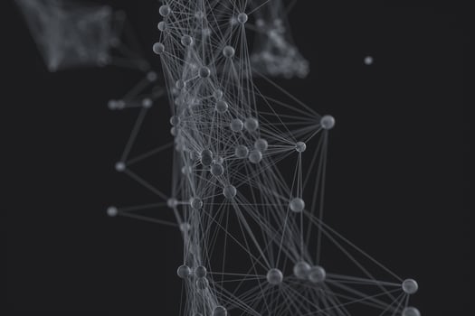 Gene lines and nodes, biological gene structure, 3d rendering. photo
