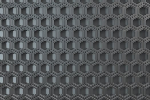 3d rendering, dark hexagonal background, sci-fi background photo