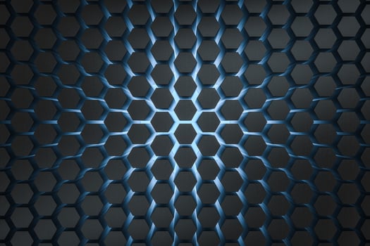 3d rendering, dark hexagonal background, sci-fi background photo