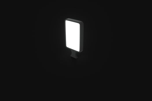 The empty commercial billboard with black background, 3d rendering. photo