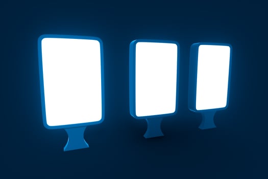 The empty commercial billboard with white background, 3d rendering. photo