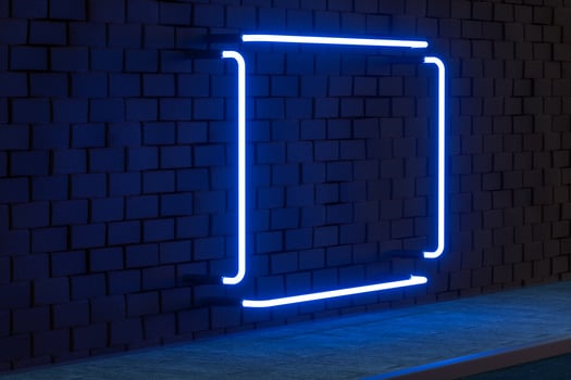 The glowing neon with brick wall background, 3d rendering. photo
