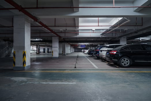 Background of underground park, city garage photo