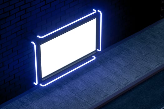 3d rendering, advertising billboard on the side of road. photo