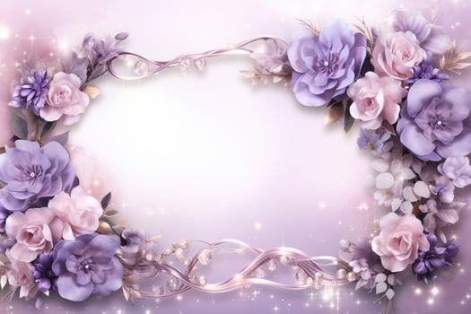 AI Generated purple flower background with copy space photo