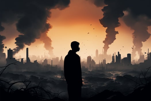 Air pollution worsens due to human activities, demanding immediate action AI Generated photo