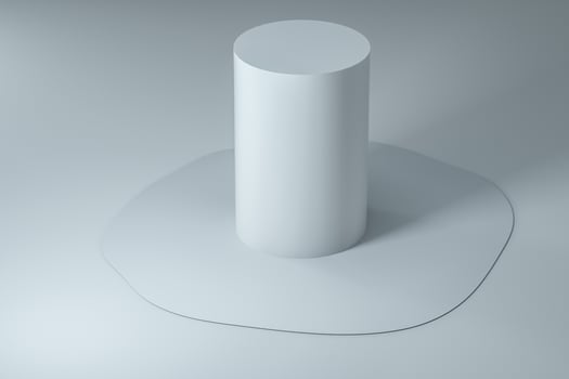 3d rendering, creative melted geometry with white background photo
