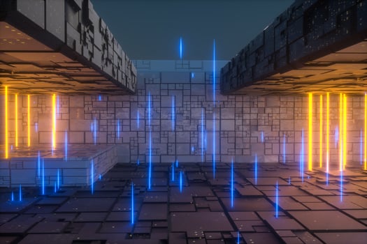 The dark mysterious abandoned room, fantasy scene, 3d rendering. photo